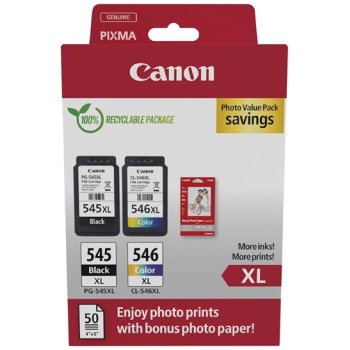 Komplet kartuš Canon PG-545XL + CL-546XL original + foto papir