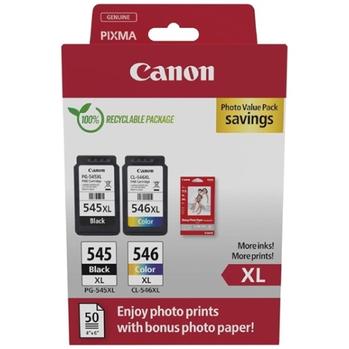 Komplet kartuš Canon PG-545XL + CL-546XL original + foto papir