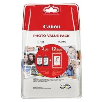 Komplet kartuš Canon PG-545XL + CL-546XL original + foto papir - Kartuse.si