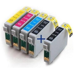 Komplet kartuš za Epson T0715 + T0711 dodatna črna, kompatibilna