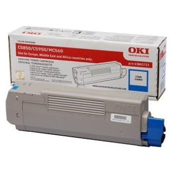 Toner OKI C5850 (43865723) modra, original - Kartuse.si