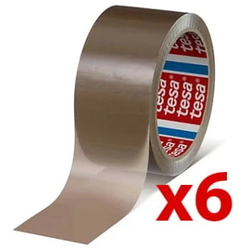 Lepilni trak Tesa 6x 48mm x 66m, rjav | Kartuse.si