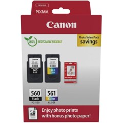 Komplet kartuš Canon PG-560 + CL-561 original + foto papir