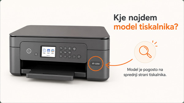 Kje najdem model tiskalnika
